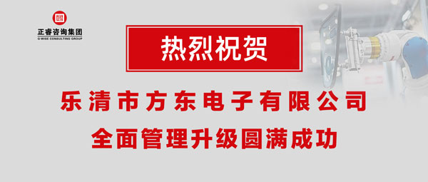 乐清市方东電(diàn)子有(yǒu)限公司全面管理(lǐ)升级圆满成功