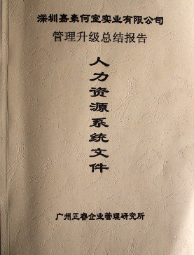 深圳市嘉豪何室实业有(yǒu)限公司管理(lǐ)升级总结报告